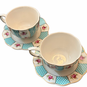 Gracie China: set of two matched cups and saucer’s.